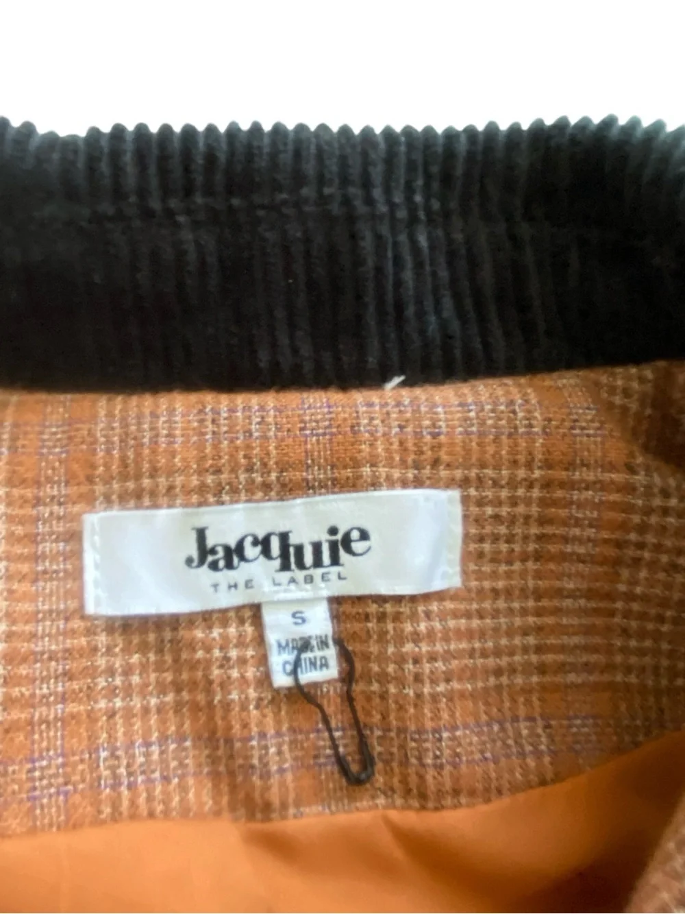 Jacqui E Tan Bomber Jacket with Black Collar
